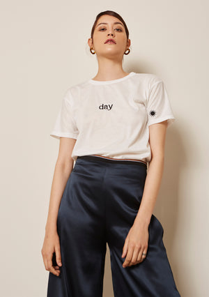 NAVY SILK TROUSERS