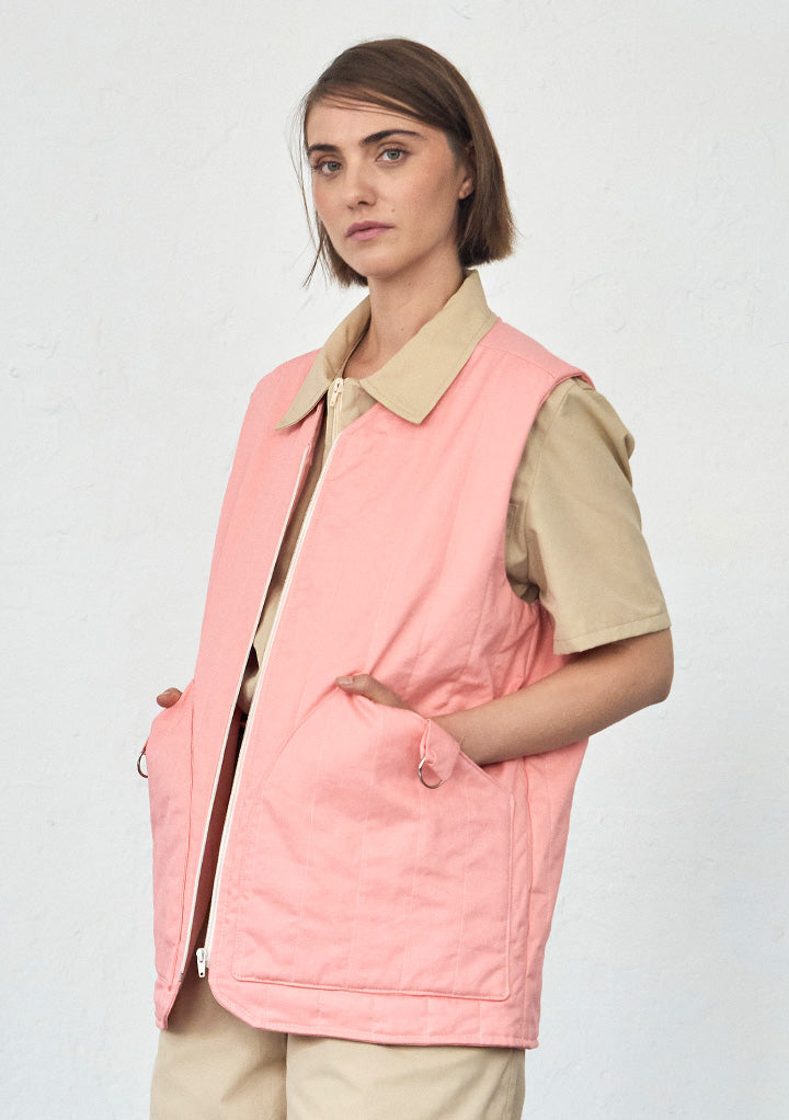 PINK QUILTED VEST_W
