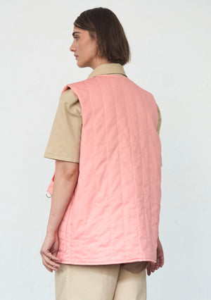 PINK QUILTED VEST_W